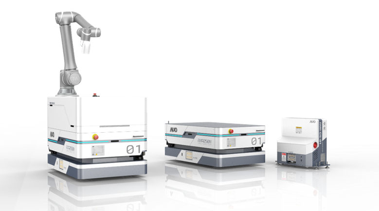 IM电竞數位開發的自主式移動機器人（AMR250M），搭配全向輪並結合AI演算法、2D LiDAR、3D攝影機等技術，協助客戶實現產線全自動化